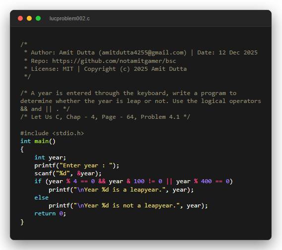 A year is entered through the keyboard, write a program to determine whether the year is leap or not. Use the logical operators && and || .